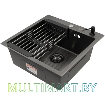 Кухонная мойка ARFEKA ECO AR 500x500+CL AR+DS AR BLACK картинка 1